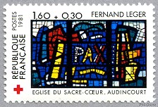 Image du timbre Église du Sacré-Coeur - Audincourt-Fernand Léger «La Paix»