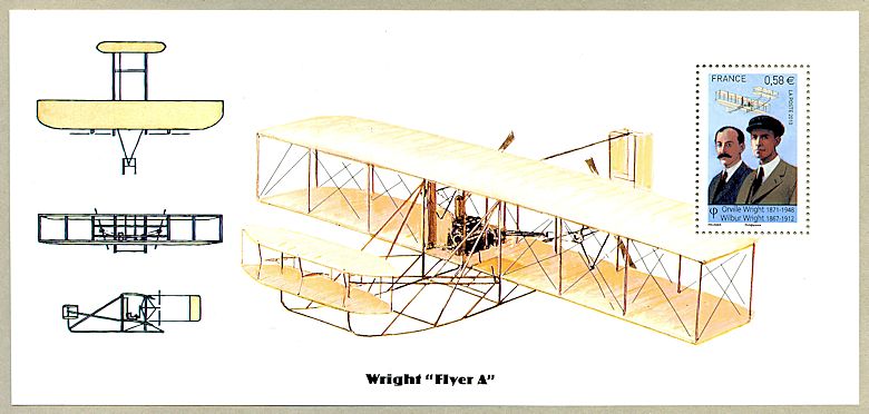 Image du timbre Souvenir philatélique Orville Wright 1871-1948 - Wilbur Wright 1867-1912 - Wright 