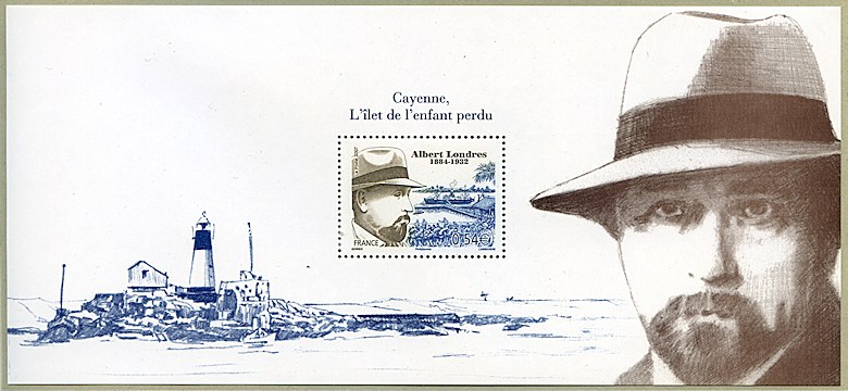 Image du timbre Souvenir philatélique Albert Londres 1884-1932 - «Cayenne, l'ilêt de l'enfant perdu»