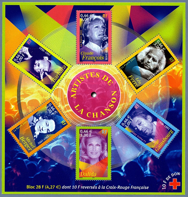 Image du timbre Artistes de la chanson