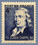 Image du timbre Claude Chappe 1763-1805150ème anniversaire du Télégraphe