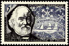 Image du timbre Charles Tellier 1828-1913-Industrie du froid - Le frigorifique