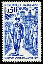 Image du timbre Général de Gaulle à Brazzaville en 1944