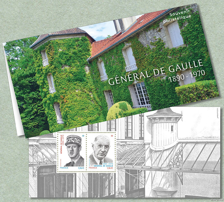 Image du timbre Général De Gaulle  1890-1970 - La Boisserie à Colombey-les-Deux-Églises (Haute-Marne)