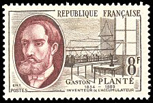 Image du timbre Gaston Planté (1834-1889)Inventeur de l´accumulateur électrique