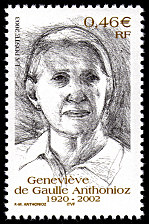 Image du timbre Geneviève de Gaulle Anthonioz 1920-2002