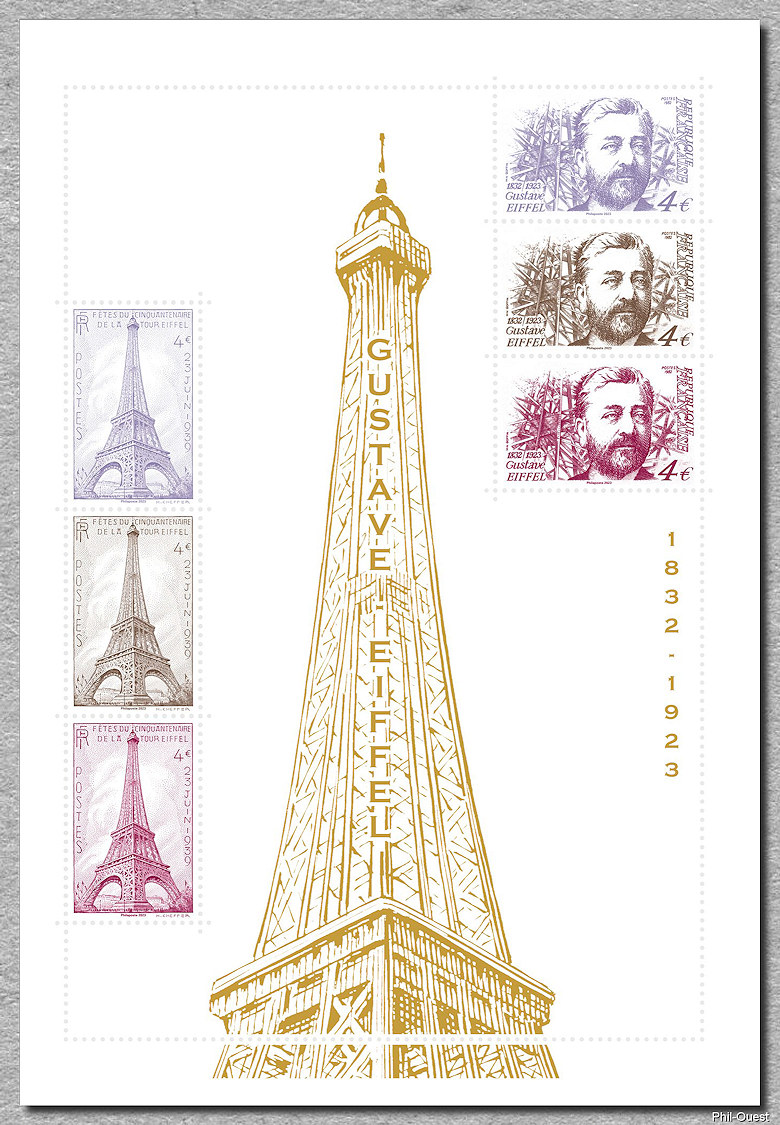 Image du timbre Gustave Eiffel 1832-1923