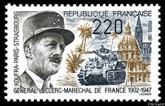 Image du timbre Général Leclerc - Maréchal de France-Koufra-Paris-Strasbourg