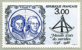 Image du timbre Mesure d'arcs de méridien-Pierre Louis Moreau de Maupertuis-Charles Marie de La Condamine