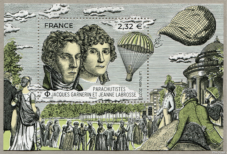 Image du timbre Parachutistes - Jacques Garnerin et Jeanne Labrosse