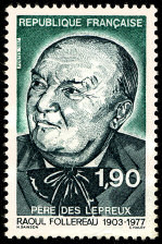 Image du timbre Raoul Follereau 1903-1977-Père des lépreux