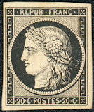 Image du timbre Cérès 20 centimes noir