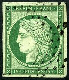 Image du timbre Cérès 15c vert