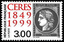 Image du timbre Cent cinquantième anniversairedu premier timbre-poste françaisLe Cérès noir 1900
