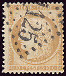 Image du timbre Cérès 1849 dentelé  10 c bistre-jaune