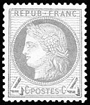 Image du timbre Cérès 4c gris dentelé