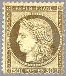 Image du timbre Cérès 30c brun dentelé