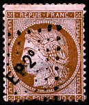 Image du timbre Cérès 10c brun sur rose dentelé
