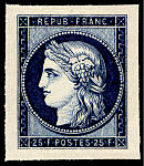 Image du timbre Cérès 25F bleu