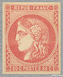 Image du timbre Cérès 80 centimes rose