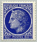 Image du timbre Cérès de Mazelin 60c outremer