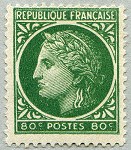 Image du timbre Cérès de Mazelin 80c vert-jaune