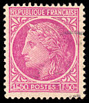 Image du timbre Cérès de Mazelin 1F50 lilas