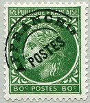 Image du timbre Cérès de Mazelin 80c vert-jaune préoblitéré