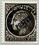 Image du timbre Cérès de Mazelin 1,20 F  brun-noir préoblitéré