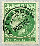 Image du timbre Cérès de Mazelin 2 F  vert-jaune préoblitéré