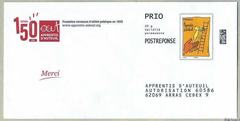 Image du timbre Le POSTREPONSE des Apprentis d'Auteuil