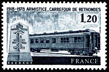 Image du timbre 1918-1978 Armistice Carrefour de Rethondes  Haudroy