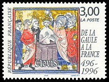 Image du timbre Baptême de ClovisDe la Gaule à la France 496-1996