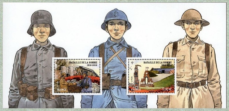 Image du timbre Souvenir philatélique de la bataille de la Somme 1919-2016