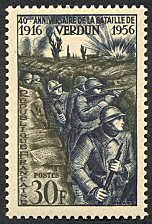 Image du timbre 40ème anniversaire de la bataille de Verdun