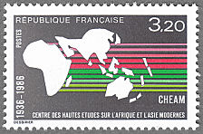 Image du timbre Centre des Hautes Etudes sur l'Afrique et l'Asie modernes - CHEAM 1936-1986
