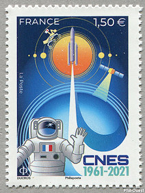 Image du timbre CNES 1961-2021