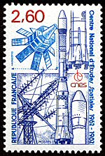 Image du timbre Centre national d´études spatiales20ème anniversaire