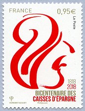 Image du timbre Bicentenaire des Caisses d'Épargne 1818-2018