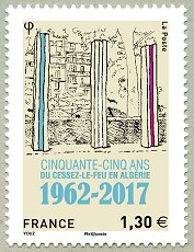 Image du timbre Cinquante-cinq ans du cessez-le-feu en Algérie  1962-2017