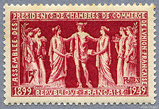 Image du timbre Assemblée des Présidents de Chambres de Commerce de l'Union Française à Paris 1899 - 1949