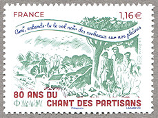 Image du timbre 80 ans du chant des partisans