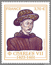 Image du timbre La bataille de Castillon - Charles VII 1403-1461