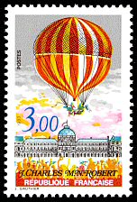 Image du timbre J. Charles et M.N. Robert -2ème ascension de l'homme dans l'atmosphère