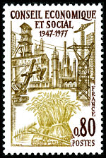 Image du timbre Conseil économique et social30ème anniversaire 1947-1977