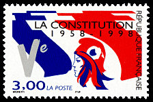 Image du timbre La Constitution de la Vème République 1958-1998