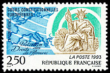 Image du timbre IXème conférence Cours Constitutionnelles Européennes-Protection Droits de l'Homme