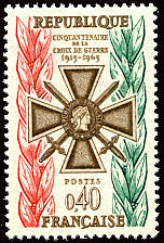 Image du timbre Cinquantenaire de la Croix de Guerre