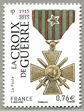 Image du timbre La Croix de  Guerre 1915-2015