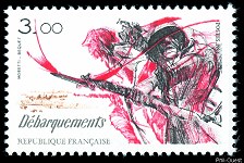 Image du timbre DébarquementsBande-carnet anniversaire de la Libération